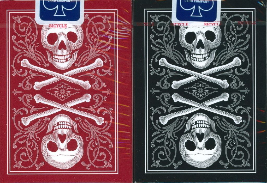 BICYCLE SKULL & BONES PLAYING CARDS 2 DECK SET IVORY FINISH eBay